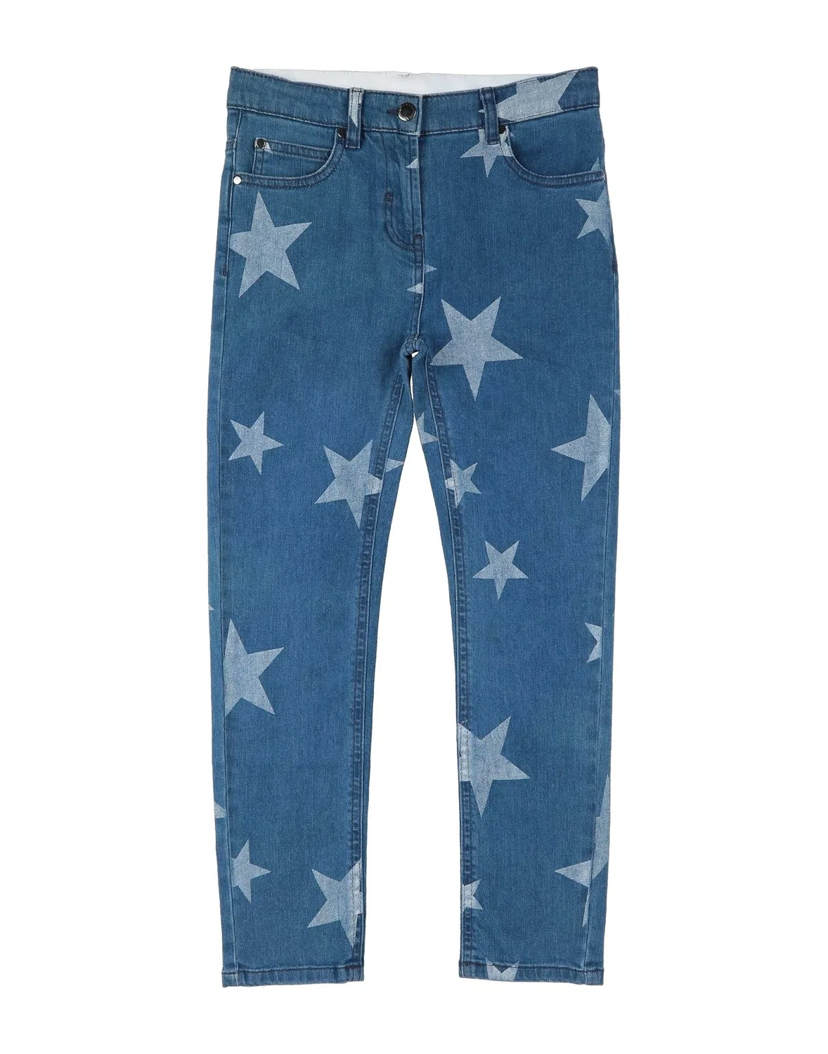 Детские джинсы для девочек прямого кроя Stella Mccartney Kids, синий