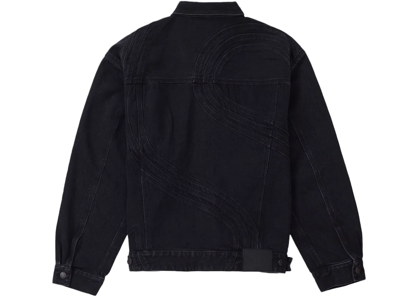 Мужская джинсовая куртка с логотипом Supreme, Washed Black — фото 2