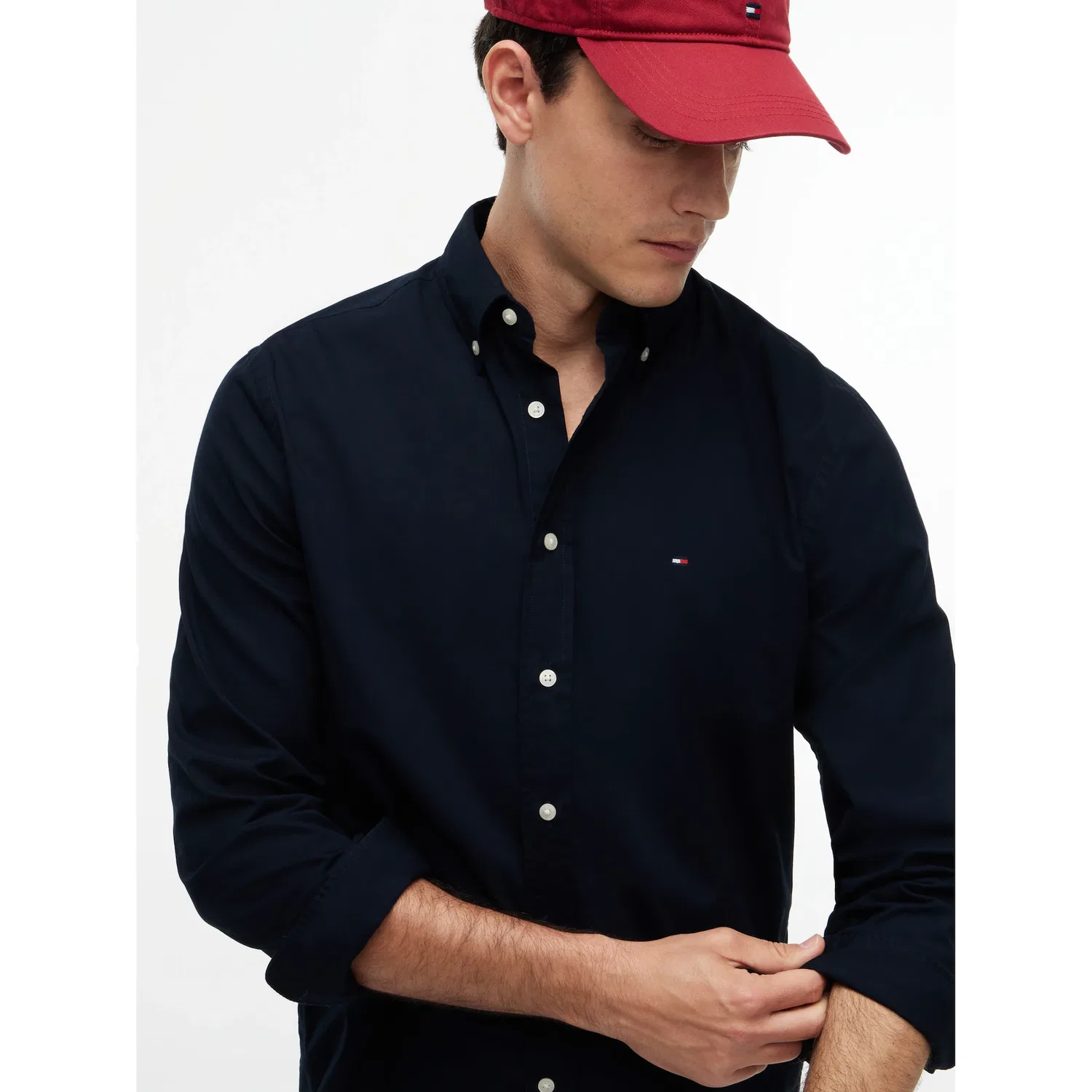 Мужская классическая рубашка с длинным рукавом Regular Fit Tommy Hilfiger, Desert Sky — фото 2