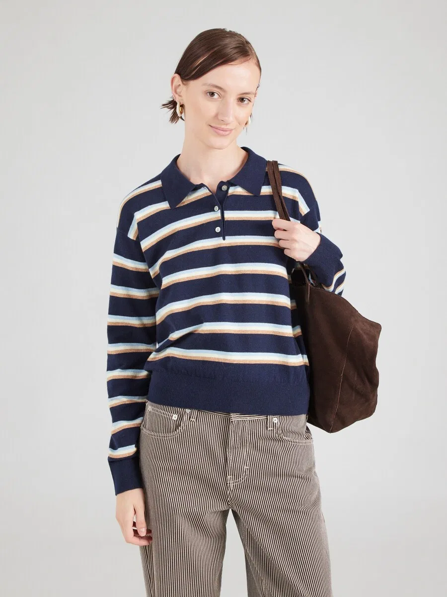 Свитер LEVI'S 'Super Soft LS Polo' темно-синего и светло-голубого цвета — фото 2