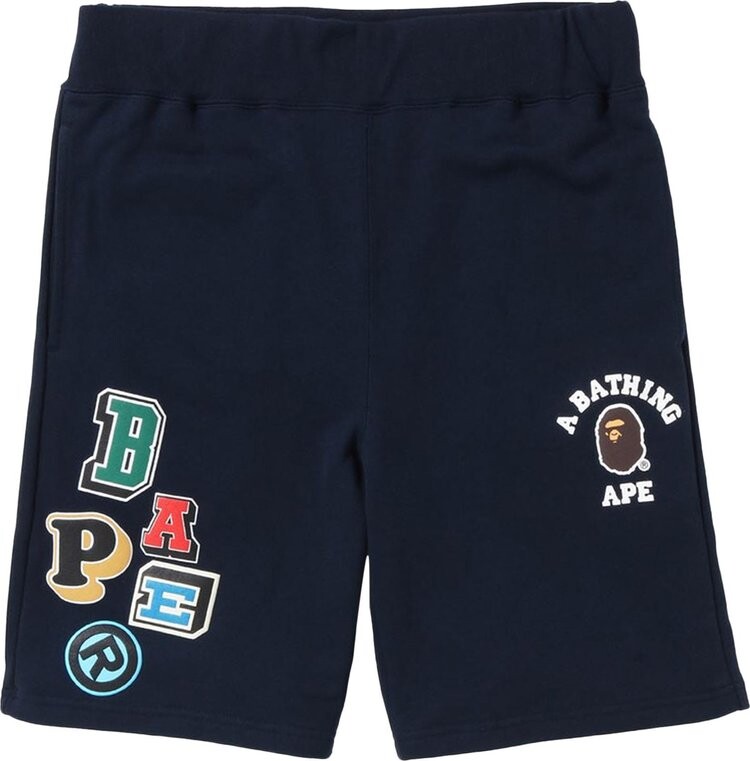 

Спортивные шорты BAPE Multi Fonts Sweatshorts 'Navy', синий