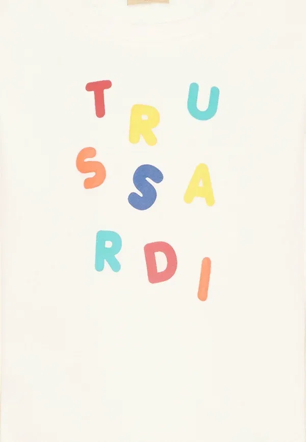 Свитшот с принтом из 100% хлопка Tru Trussardi Junior, ivory, слоновая кость — фото 3