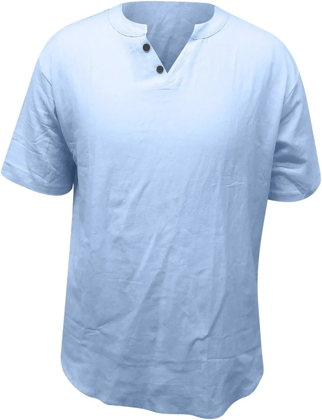 Мужская футболка с коротким рукавом из хлопка и льна, Light Blue — фото 3