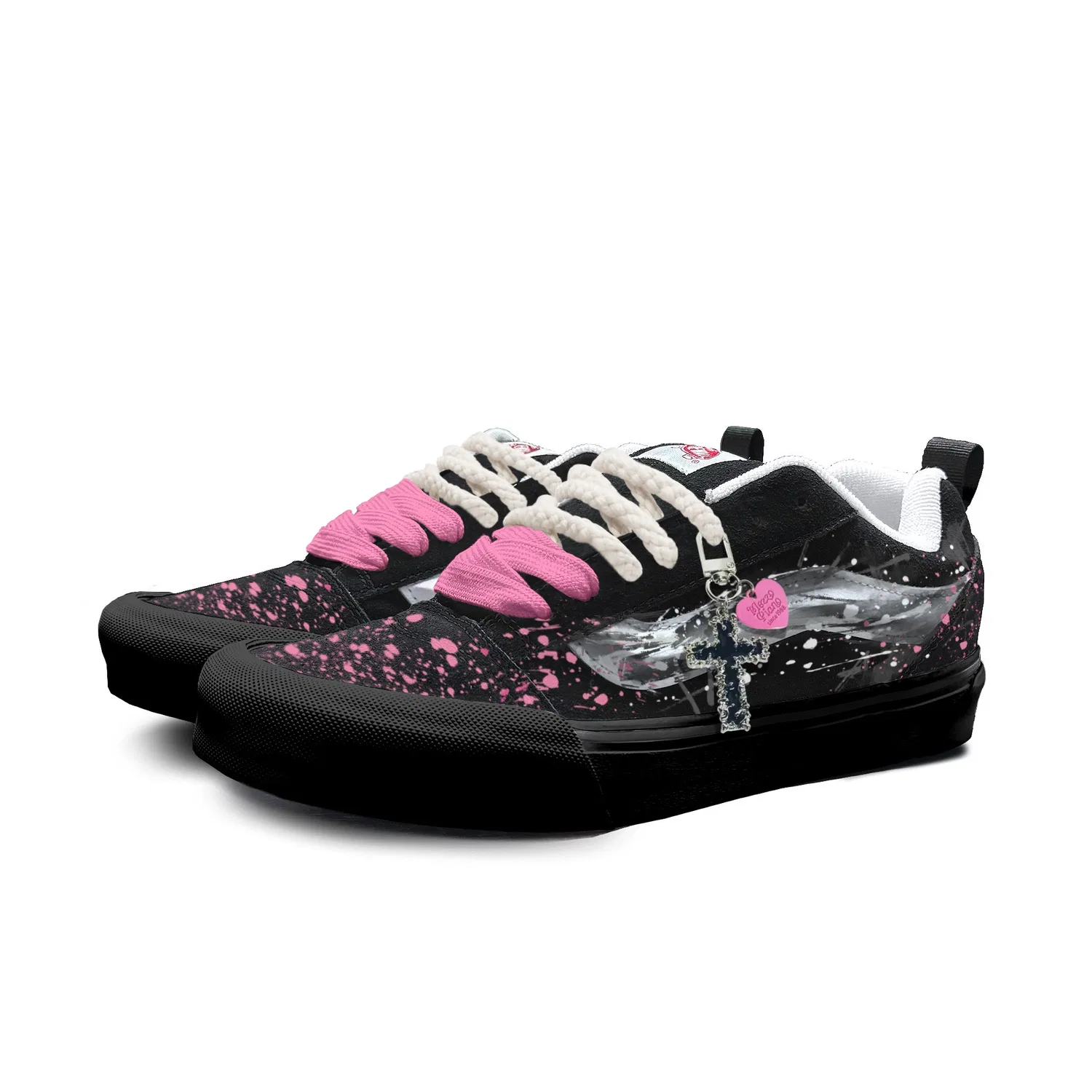Детские кеды для скейтбординга с принтом Vans Knu Skool, Bright Pink — фото 4