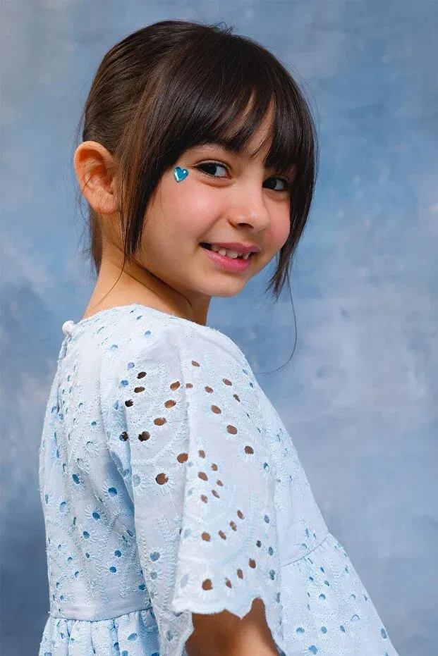 Детское платье для девочек с вышивкой Perendi, Baby Blue — фото 4
