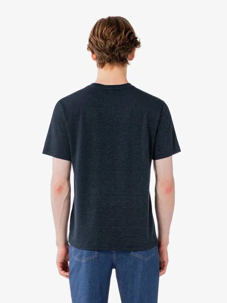 Футболка с коротким рукавом Lacoste полосатая, мужская, темно-синий — фото 3