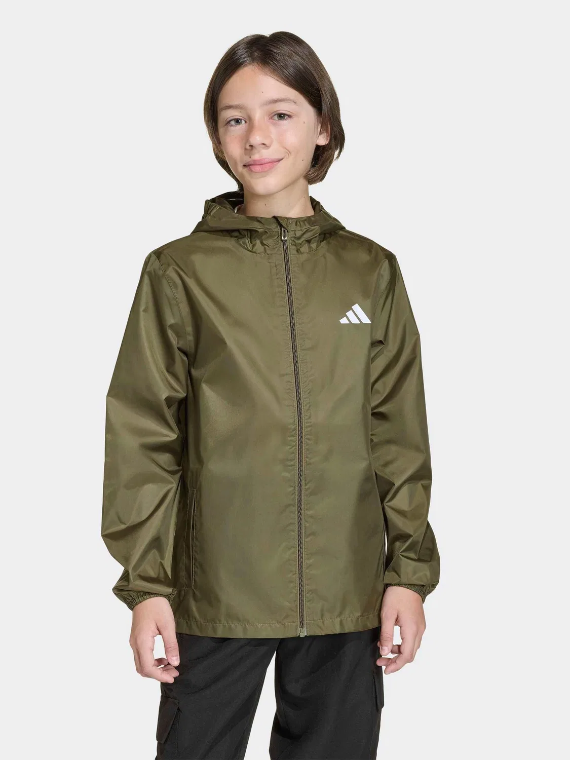 Дождевик для мальчиков с капюшоном adidas, зеленый