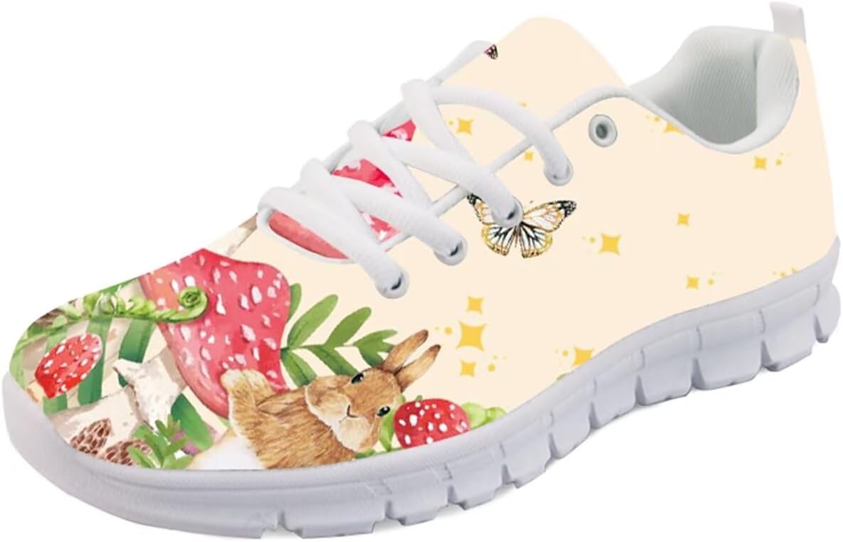 

Легкие дышащие кроссовки Forchrinse с леопардовым принтом для ходьбы, спорта, тренажерного зала и бега для мужчин и женщин, Rabbit Mushroom