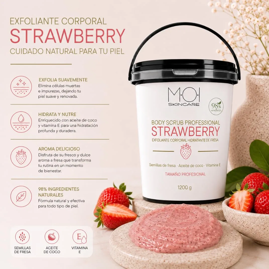 Скраб для тела Strawberry Body Scrub, MOI, 1200 г Moi Moises Campo — фото 2