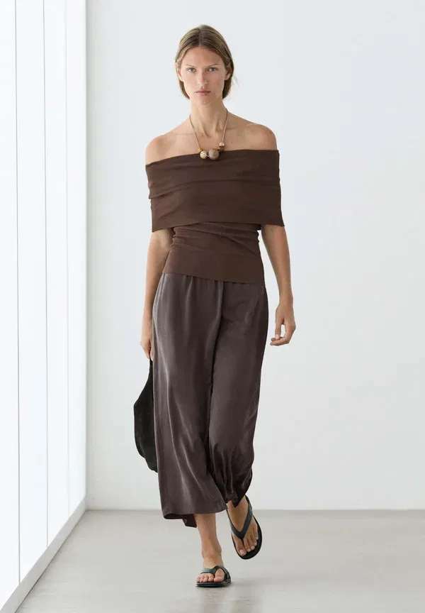 Юбка карандаш из шелка Pencil skirt Massimo Dutti, dark grey, темно-серый — фото 3