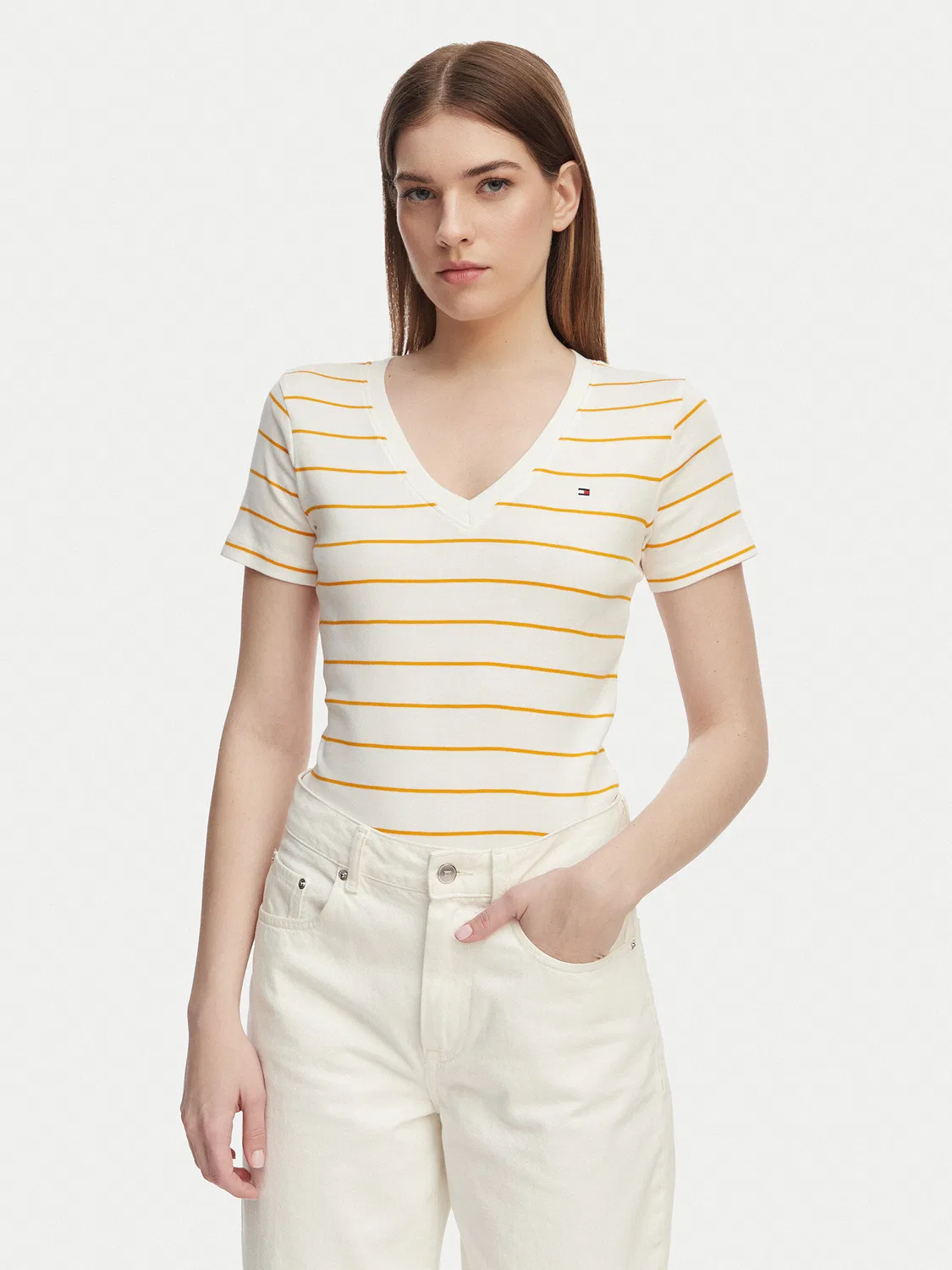 Женская футболка приталенного кроя New Cody Tommy Hilfiger, оранжевый