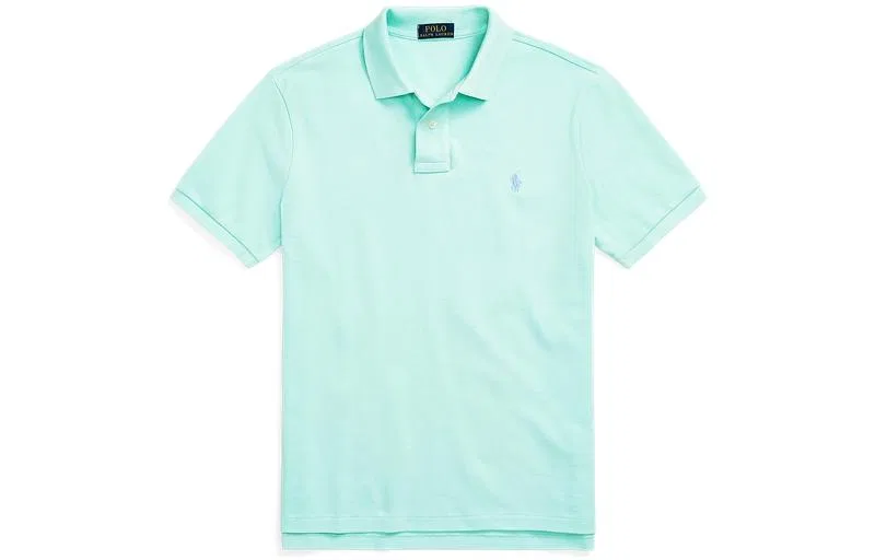 Мужская футболка-поло с коротким рукавом Aqua Blue Polo Ralph Lauren