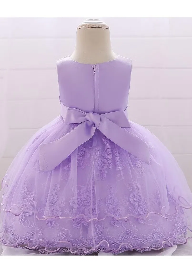 Платье для новорожденной с пышной юбкой Best Gift Fashion, фиолетовый — фото 3
