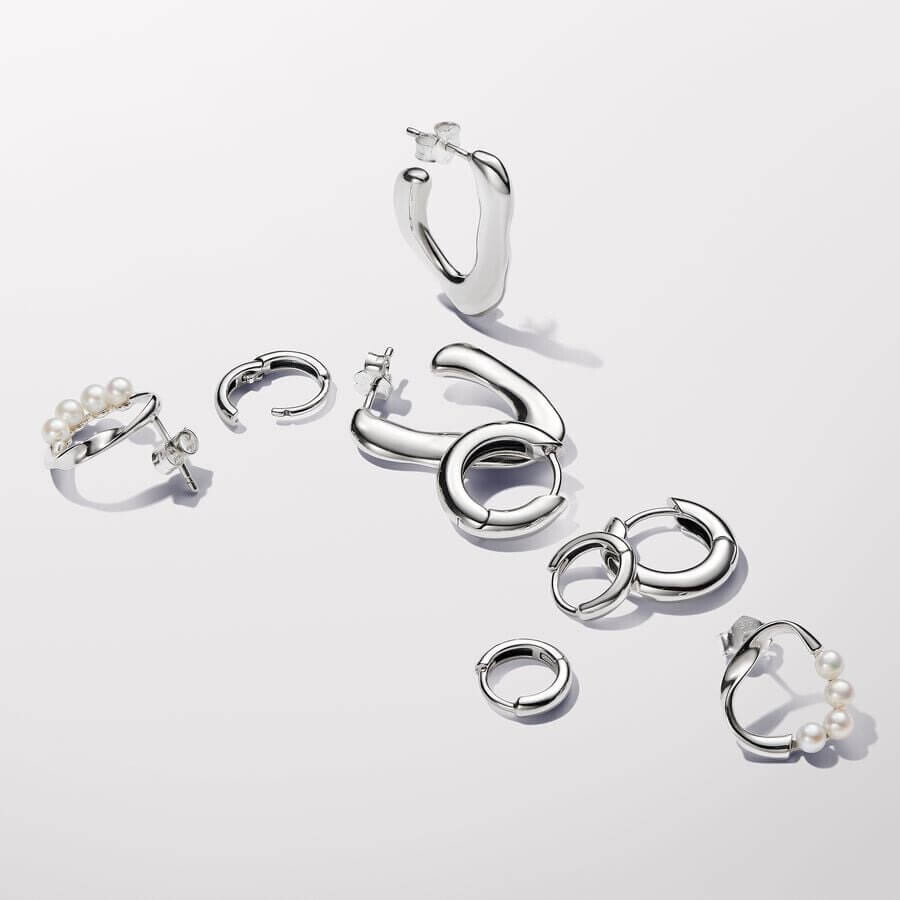 Серьги-гвоздики Pandora Essence из серебра с культивированным жемчугом — фото 4