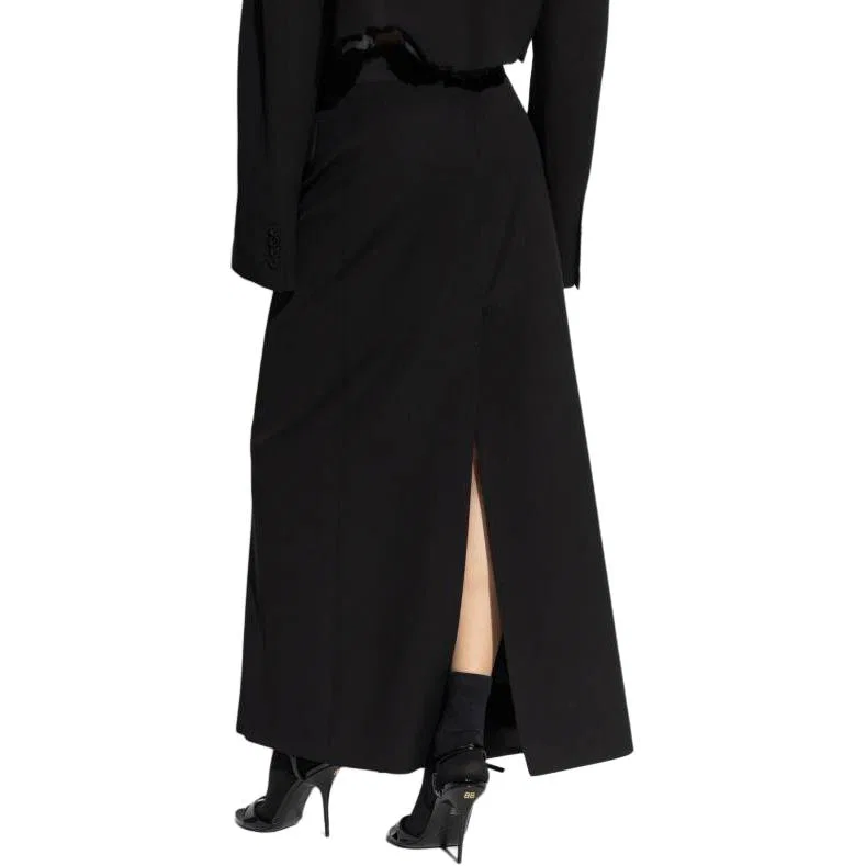 Длинная юбка с декоративными пуговицами, Balenciaga, Black — фото 4