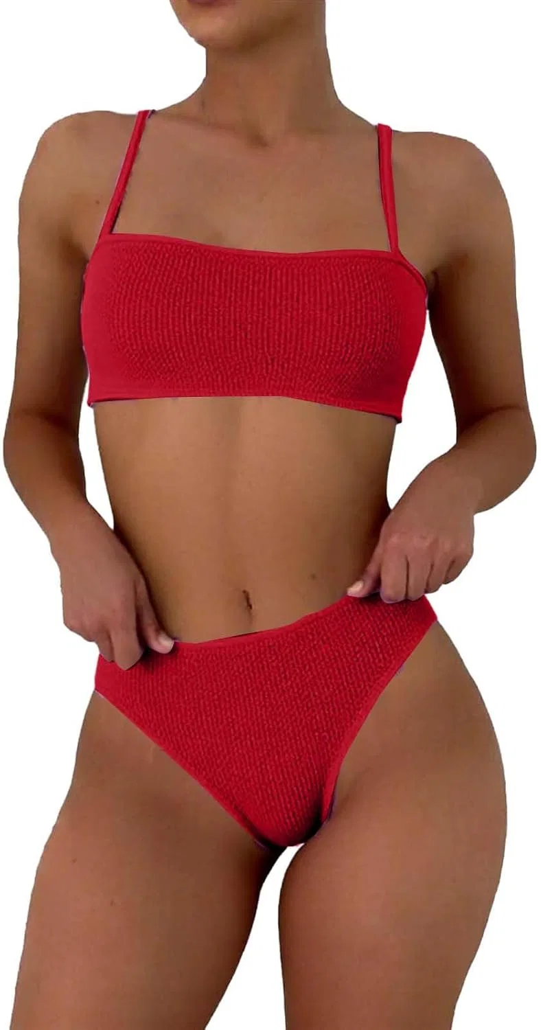 Женский танкини-комплект ribbed текстура paThez, Red