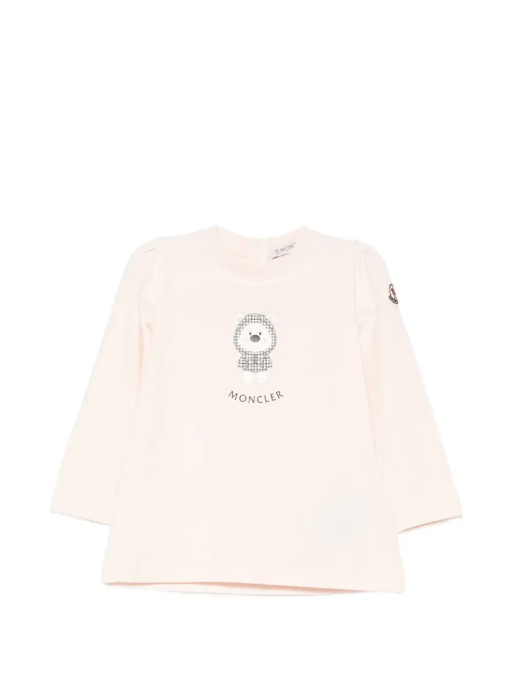 Футболка с длинными рукавами и принтом медведя Moncler Enfant, розовый