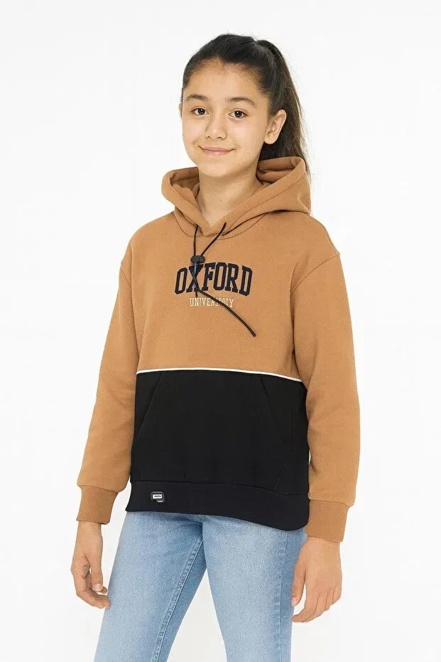 Детская толстовка с капюшоном с вышивкой Newkids, Brown