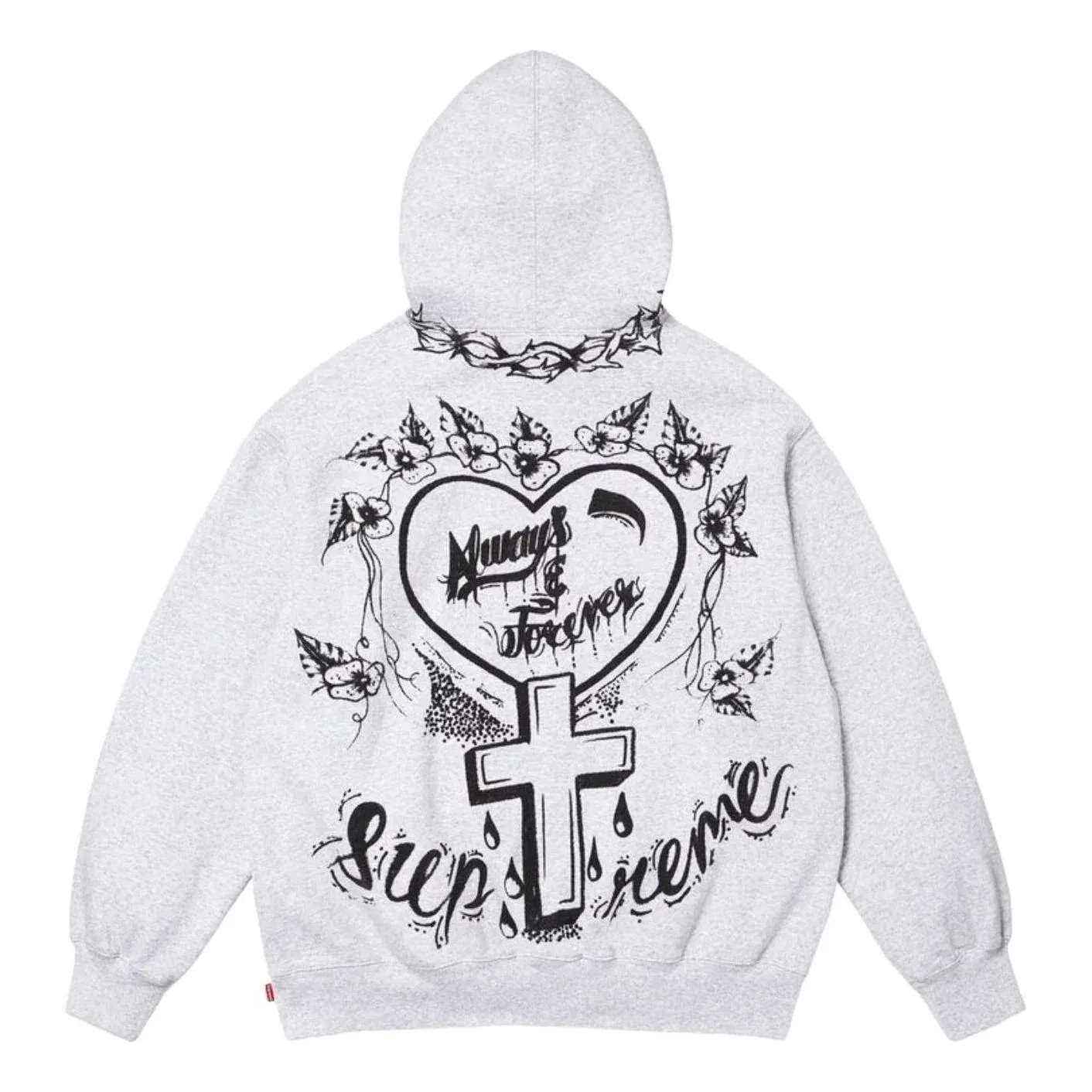 Мужское худи FW26 Forever Hooded Sweatshirt 'Heather Grey' Supreme, Heather Grey