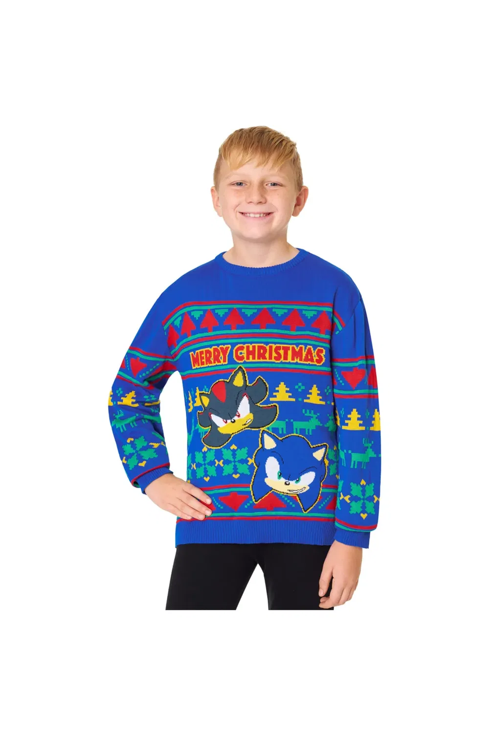 Свитшот с принтом Christmas jumper Sonic The Hedgehog, Blue