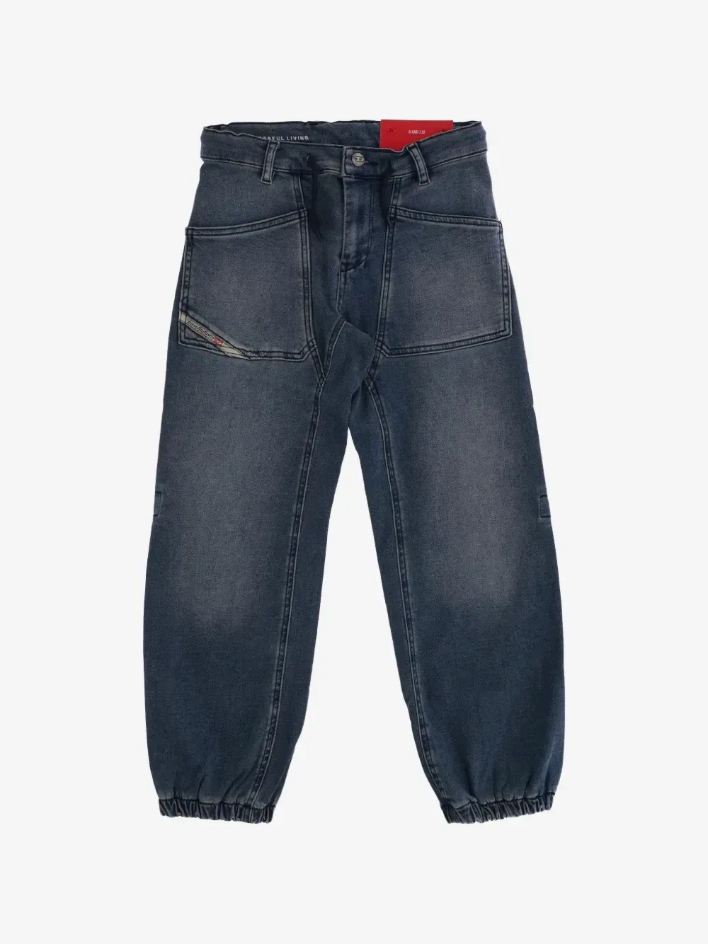 Джинсы с эластичными манжетами на щиколотках Diesel Kids, синий