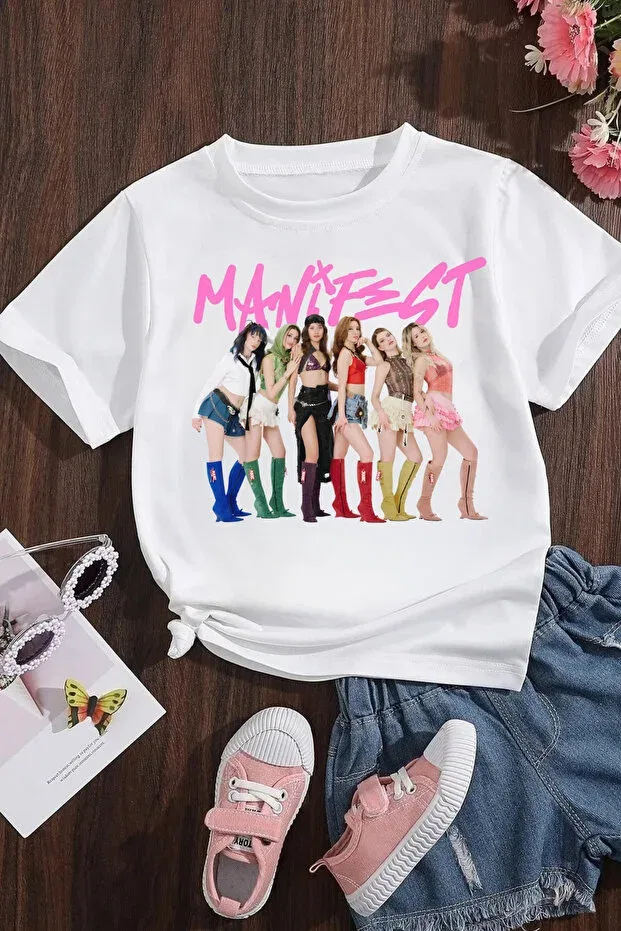 Детская футболка для девочек с принтом Manifest Design Canlook, White