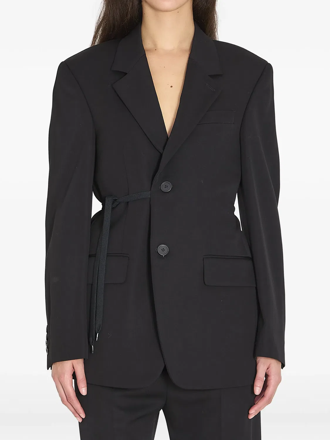 Утепленное жакет с запахом Balenciaga, черный