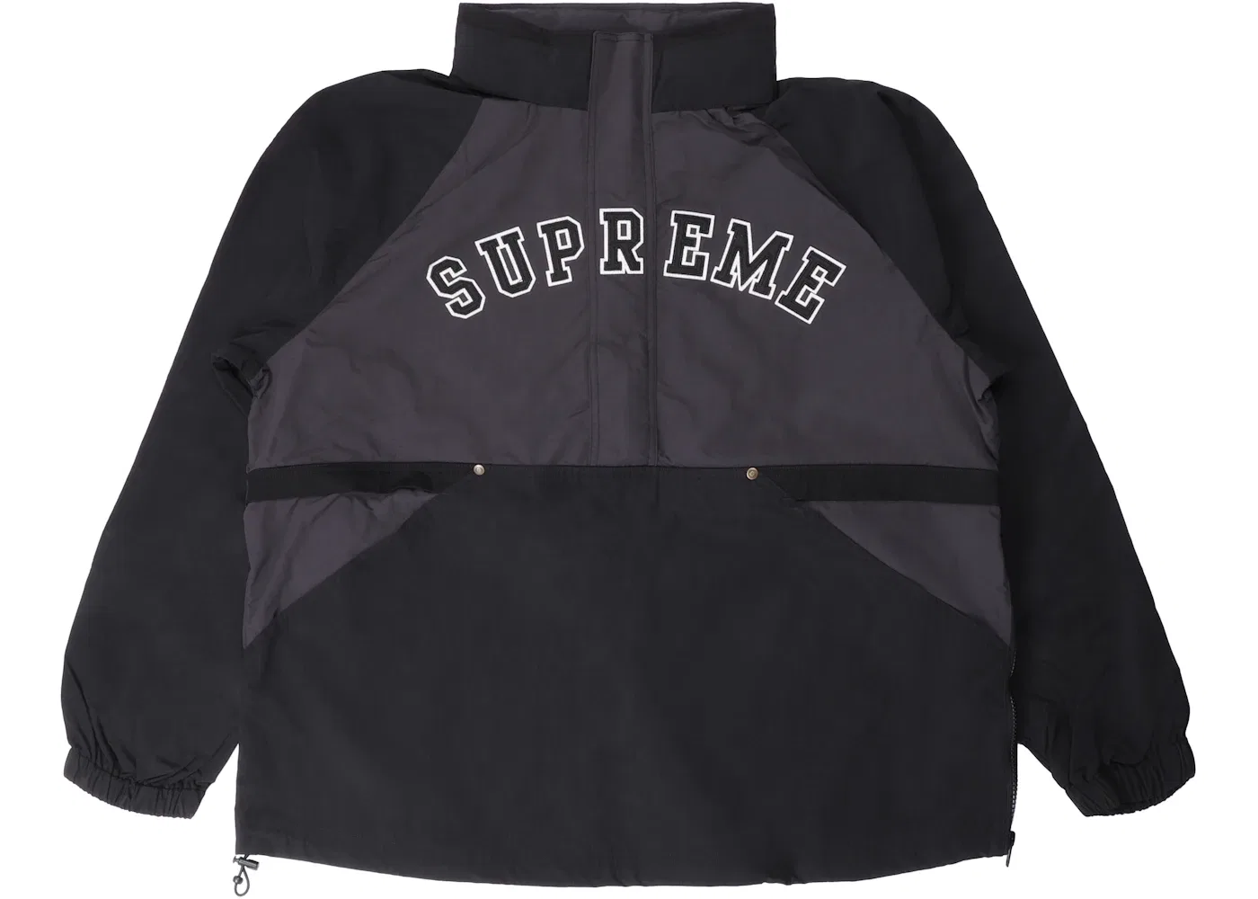 Мужская куртка-полузастежка с капюшоном Supreme Pullover, Black