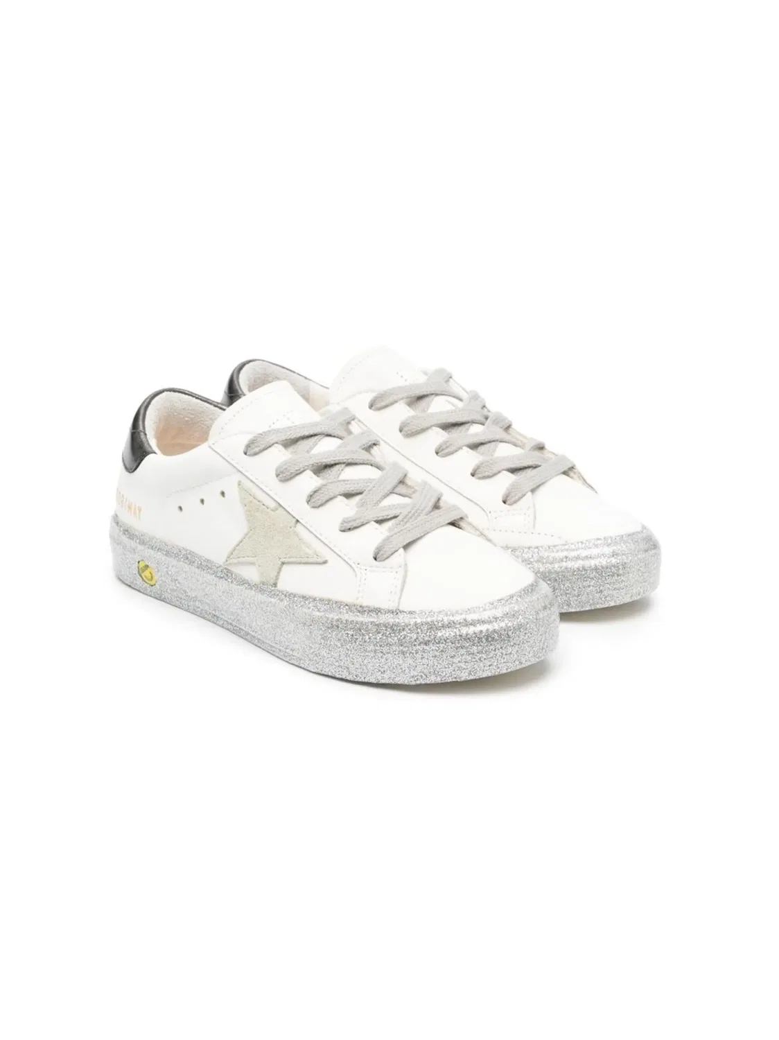 Блестящие низкие кроссовки Golden Goose, белый