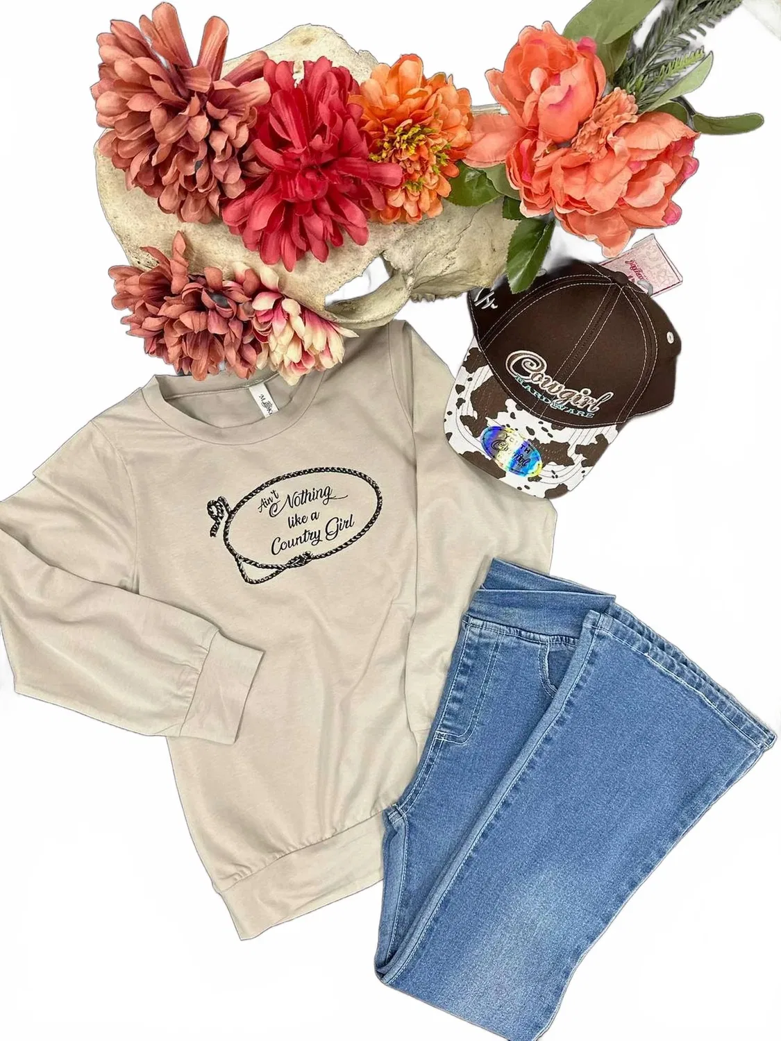 Детские джинсы-клеш для девочек с перекрещивающимся поясом Criss Cross Waist Flare Jeans ML Kids, синий — фото 3