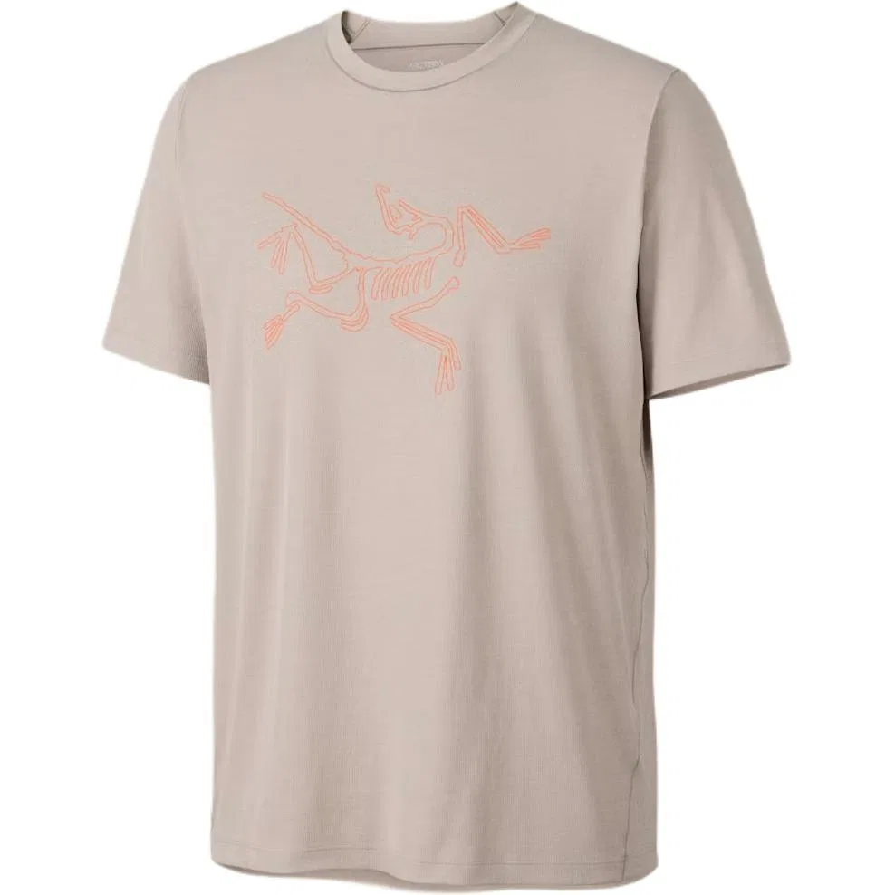 Мужская футболка быстросохнущая с принтом CORMAC LOGO Arcteryx, Elegant Brown/Fiery Orange/Rune/Blaze