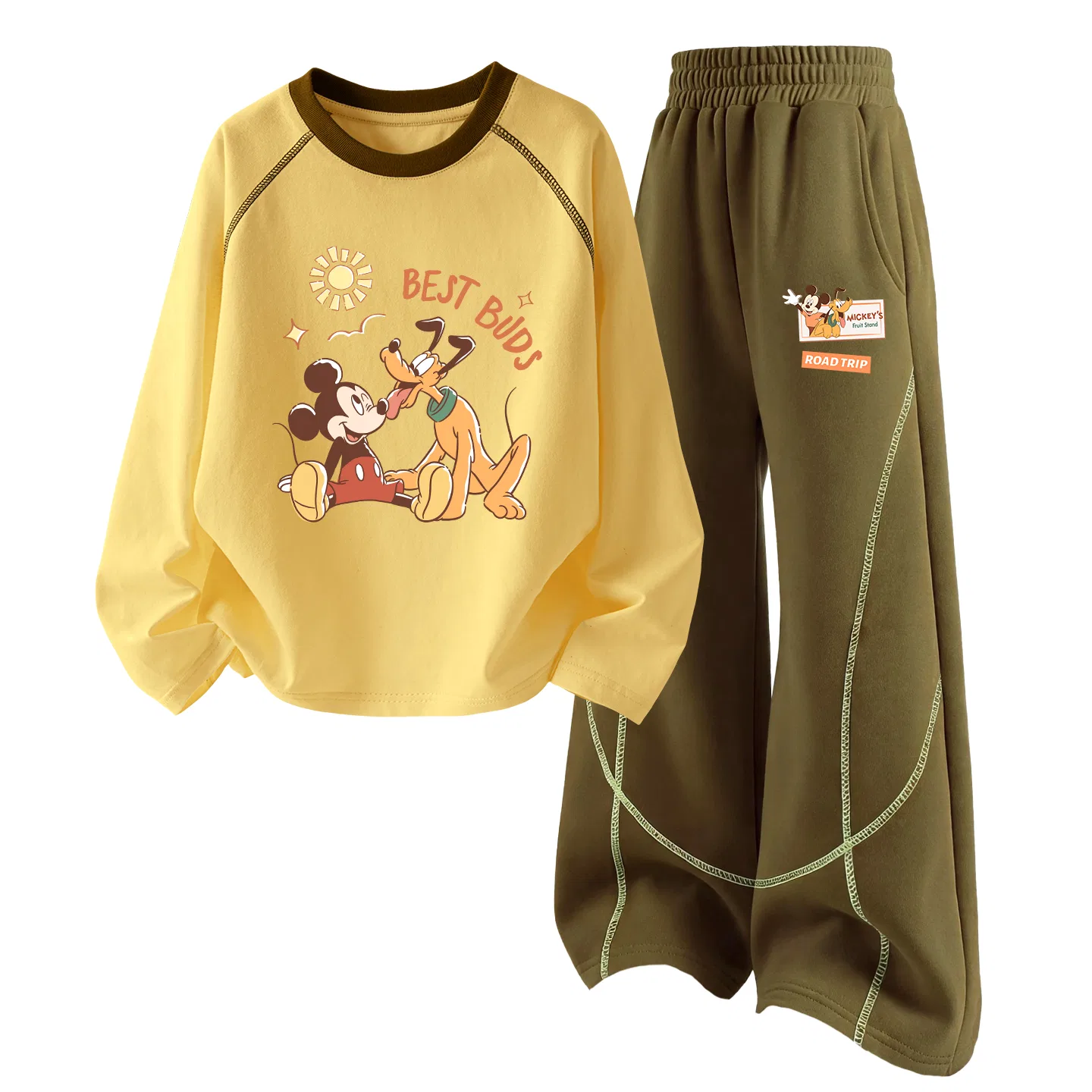 Детский спортивный костюм из трикотажа Disney, Sunny Yellow+Happy Label Autumn Brown