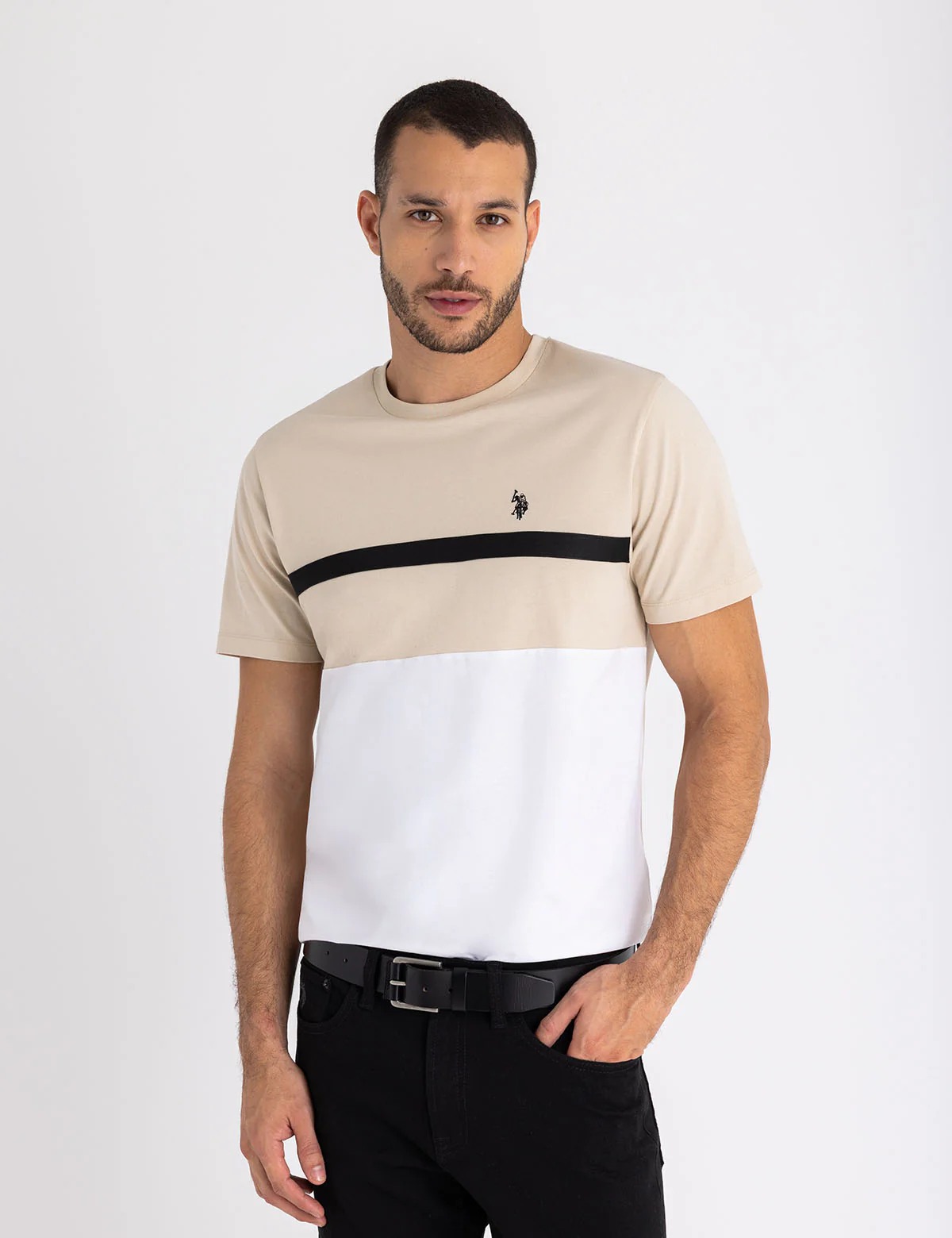 

Футболка U.S. Polo Assn Tricot Tape Color Block Jersey, светло-коричневый