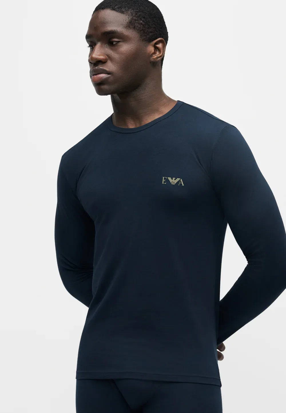 Рубашка с круглым вырезом и рукавом Emporio Armani, Dark Blue — фото 4