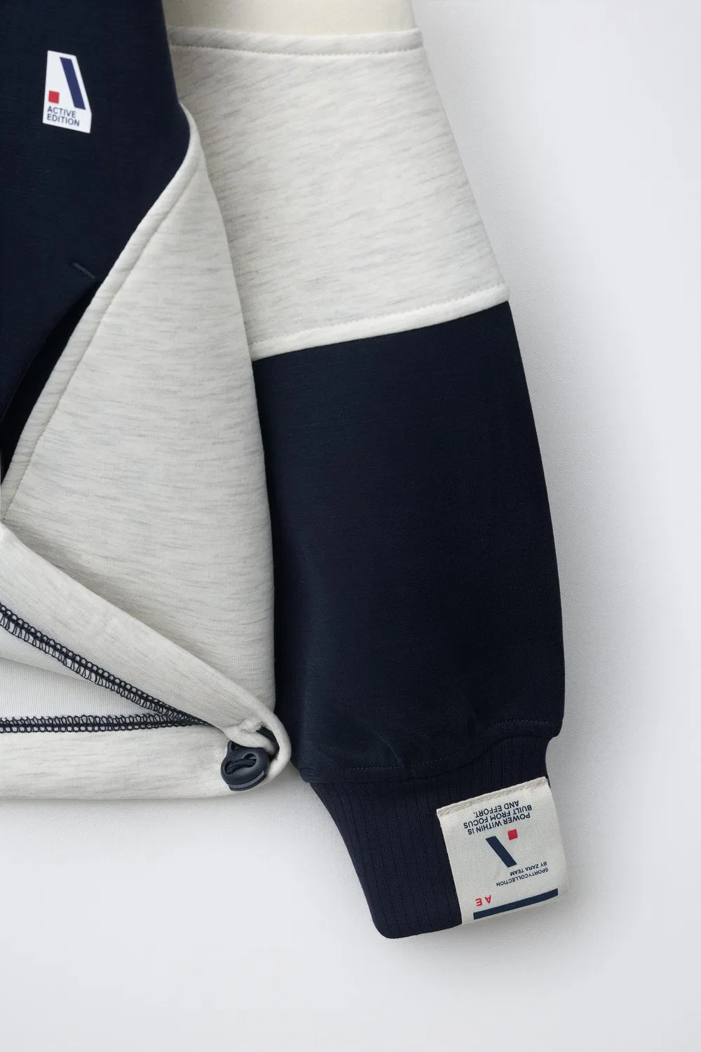 Толстовка с высоким воротником в стиле колор-блок ZARA, Navy blue — фото 4