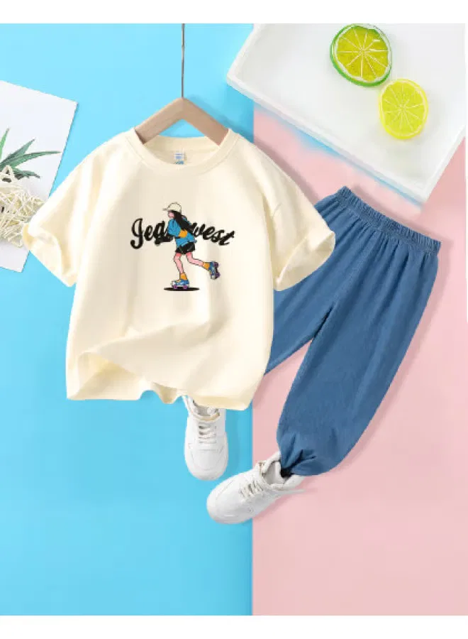 Jeanswest Комплект детский с коротким рукавом для девочки, абрикосовый