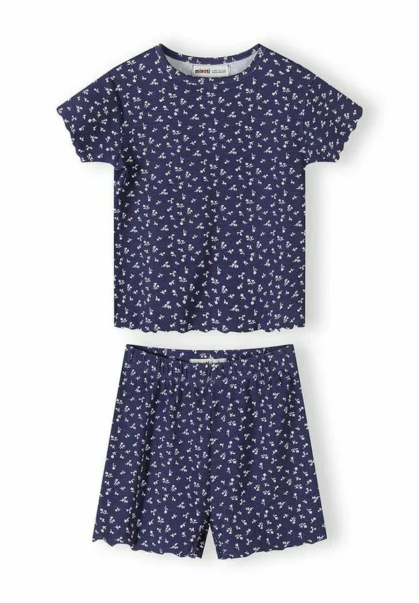 Комплект пижамный из 2 предметов с цветочным принтом, short sleeve, Minoti, White, белый/синий — фото 3