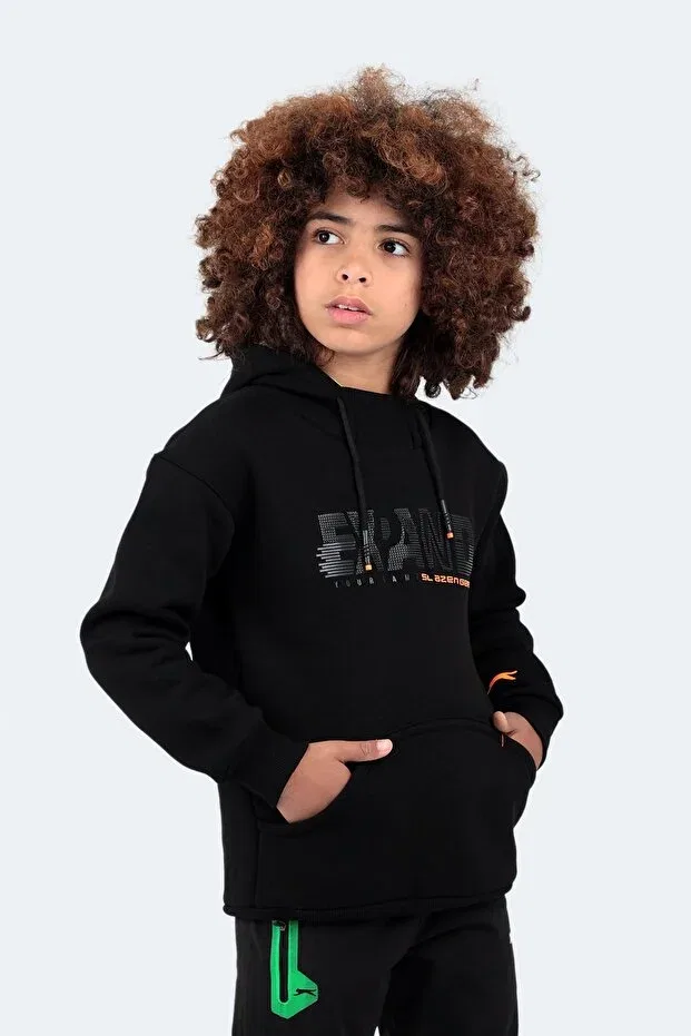 Детская толстовка для мальчиков хлопковая Slazenger, Black — фото 3