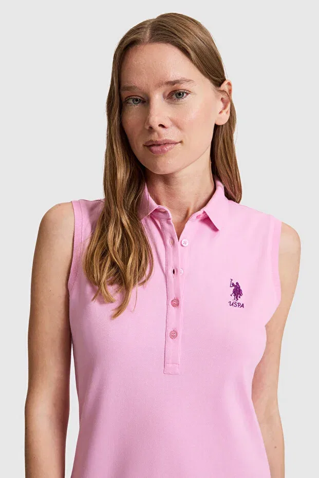 Женское платье поло без рукавов U.S. Polo Assn., Pink — фото 2