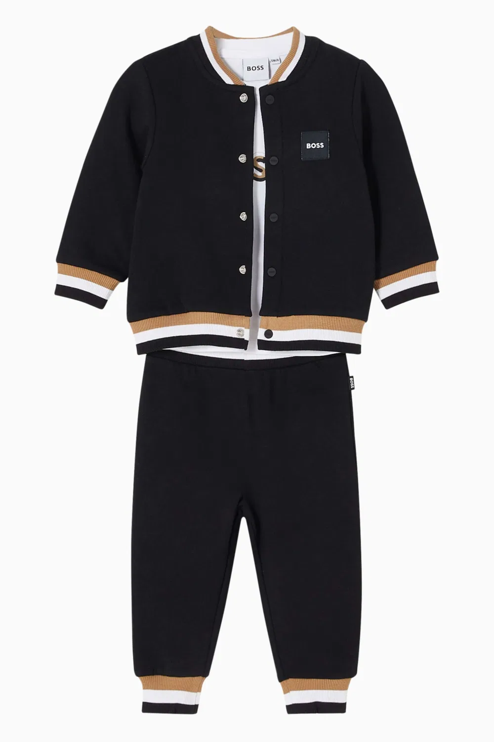 Комплект из футболки и шорт с логотипом Logo Tracksuit BOSS Kidswear, черный — фото 2