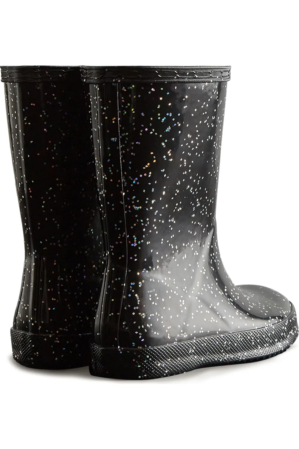 Детские резиновые сапоги с блестками Original First Classic Glitter Hunter, черный — фото 2