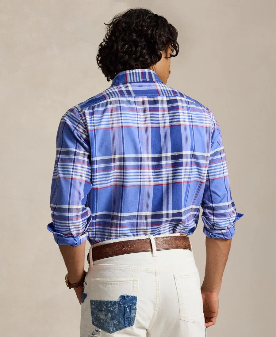 Мужская классическая рубашка из хлопка Polo Ralph Lauren, Blue Red Multi — фото 4
