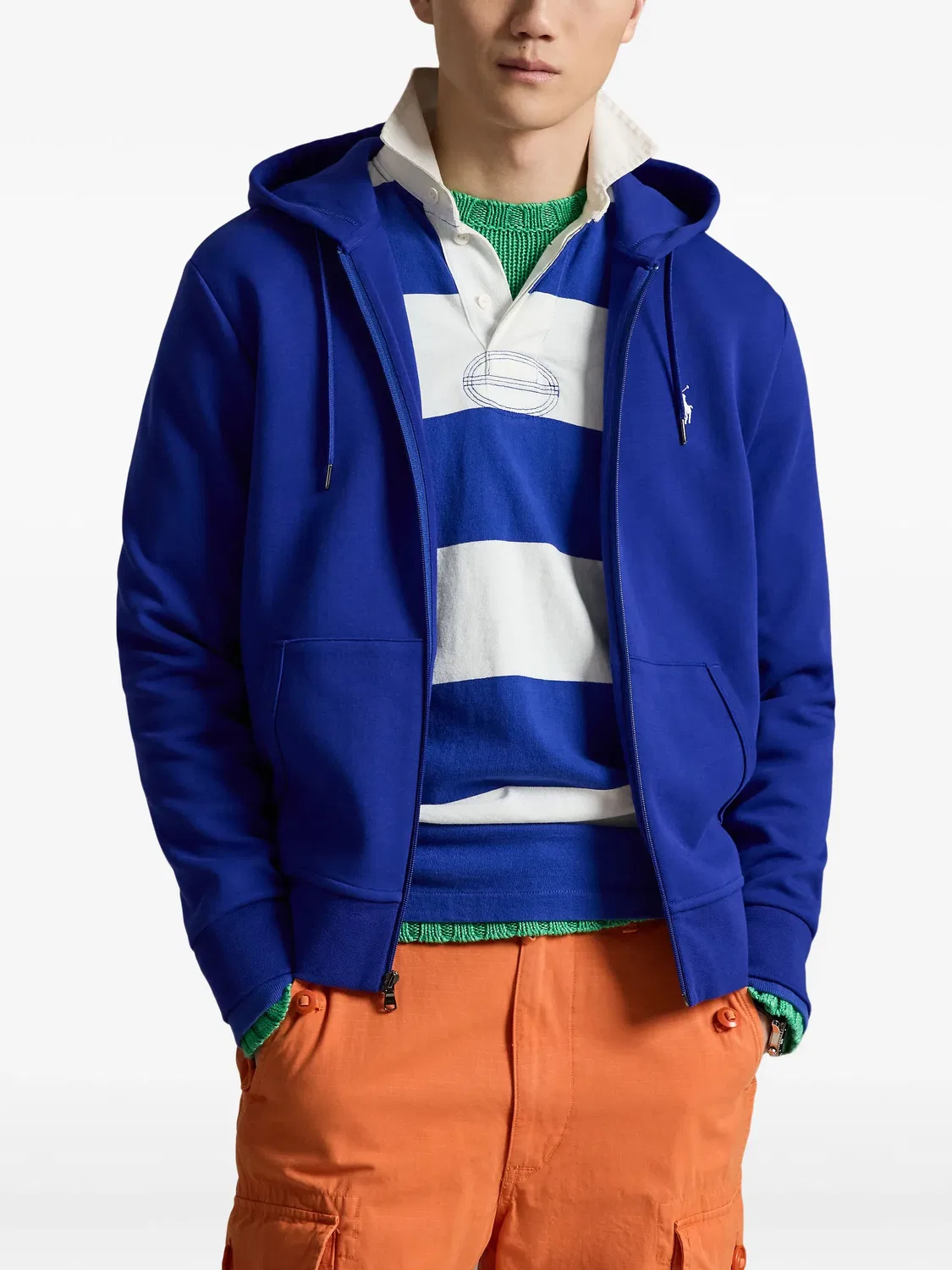 Polo Ralph Lauren Худи на молнии с вышитым логотипом, синий — фото 2