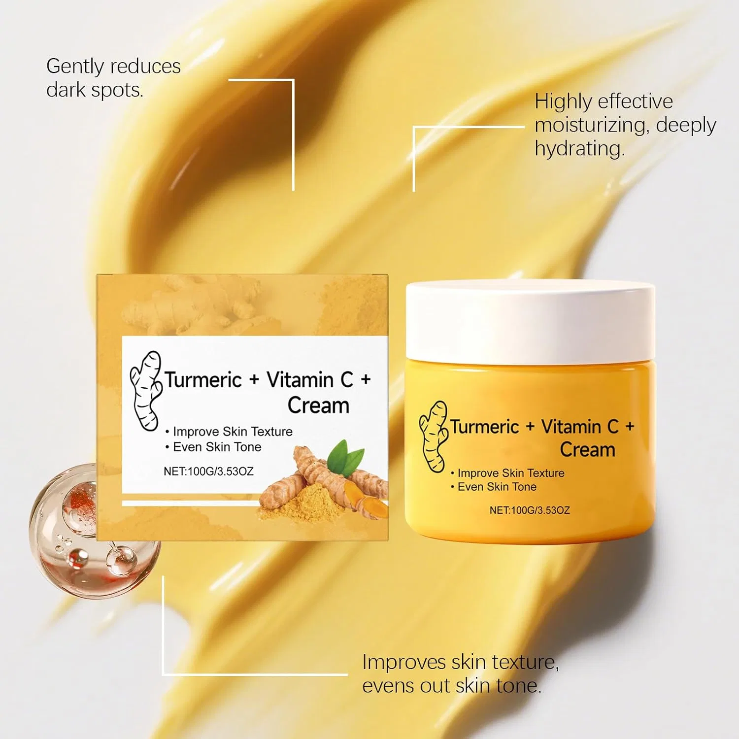 Увлажняющий крем для тела Turmeric + Vitamin C, Raevior, 6 шт, 100 г — фото 3