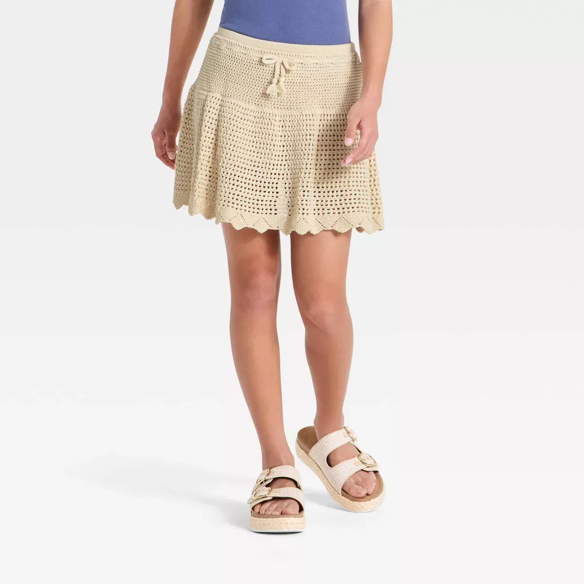 Детская юбка-шорты с принтом Crafted Sweater Skort GIRLS ART CLASS, Off-White