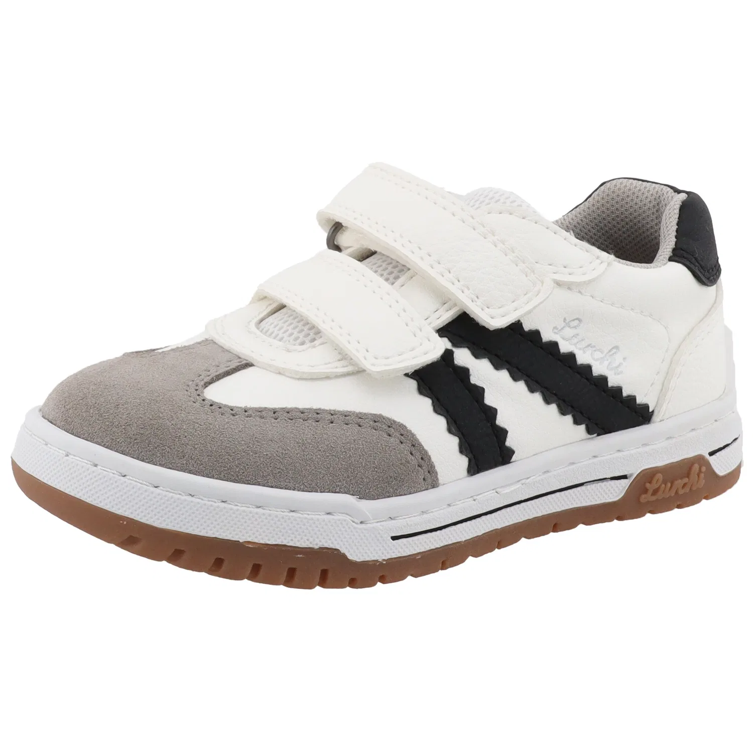 Детская кожаная кеды-липучка Lurchi, White/Black