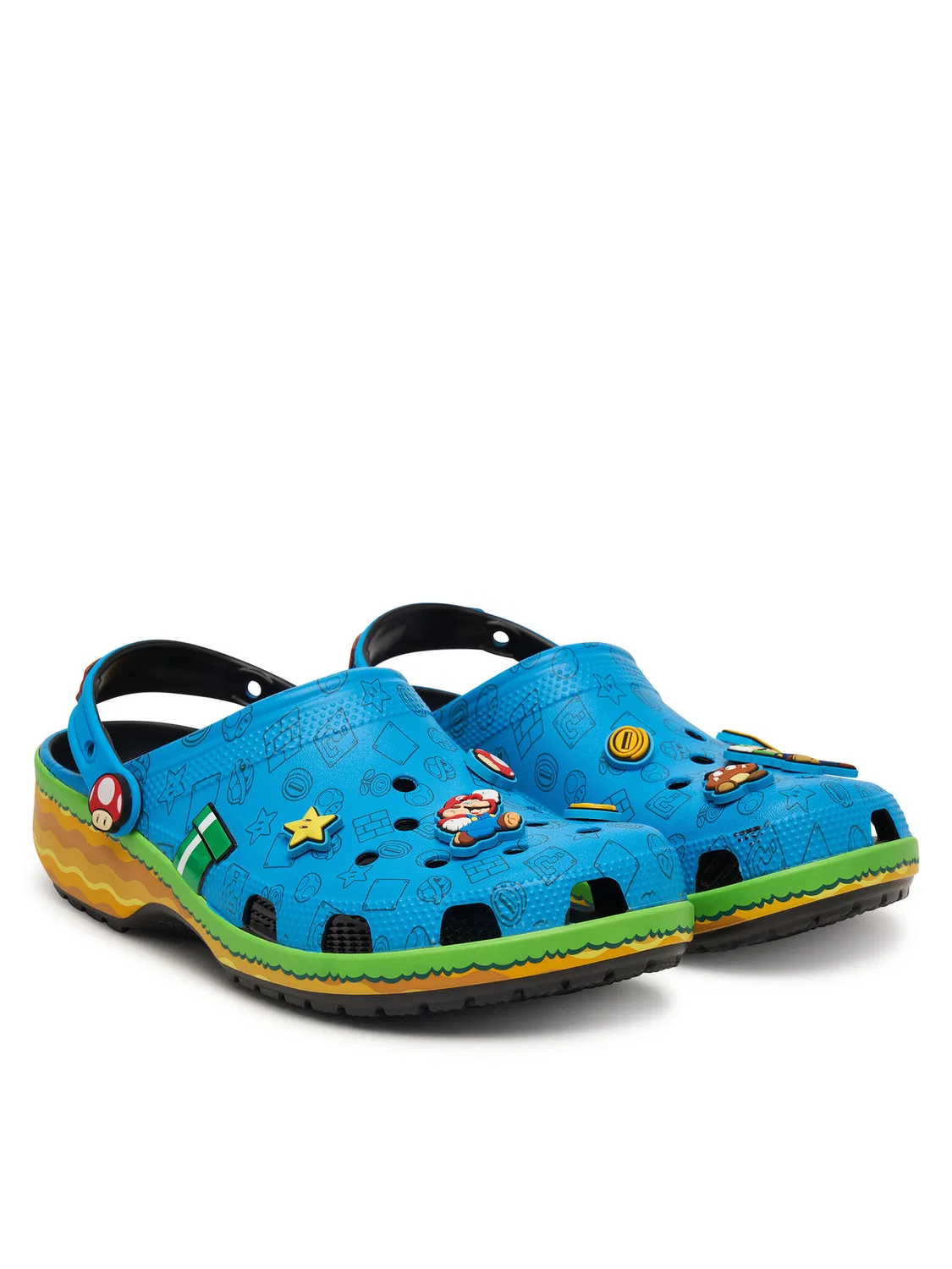 Шлепанцы для мальчика Super Mario Core Classic Clog Crocs, разноцветный — фото 3