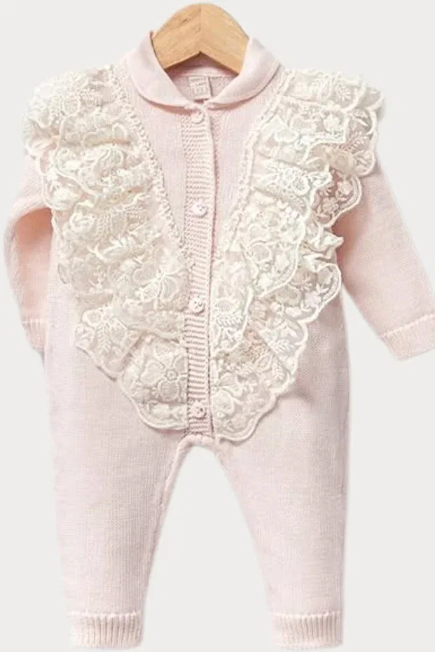 Детский комплект для выписки из роддома из хлопка Mila lace Naka Concept, Pink — фото 3