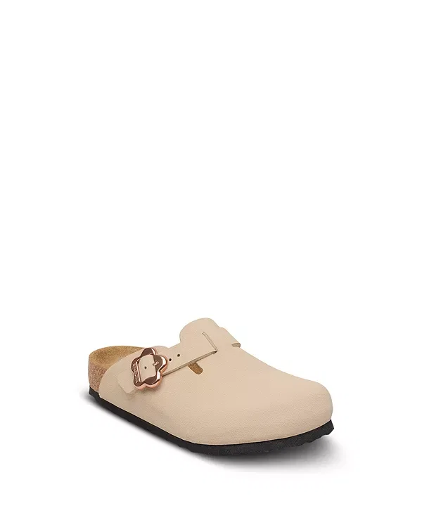 Детские сабо для девочек с контурной стелькой Boston Birkenstock, бежевый — фото 3