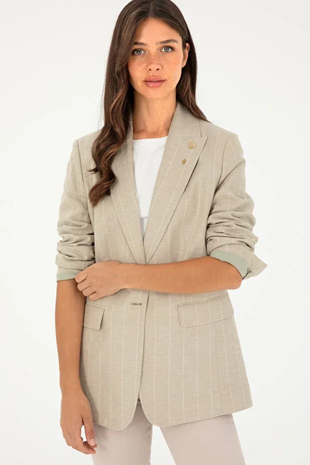 Женская куртка цвета хаки 50285344 -vr027 U.S. Polo Assn. — фото 3